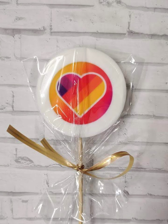 Леденец топпер с печатью "Like сердечко"