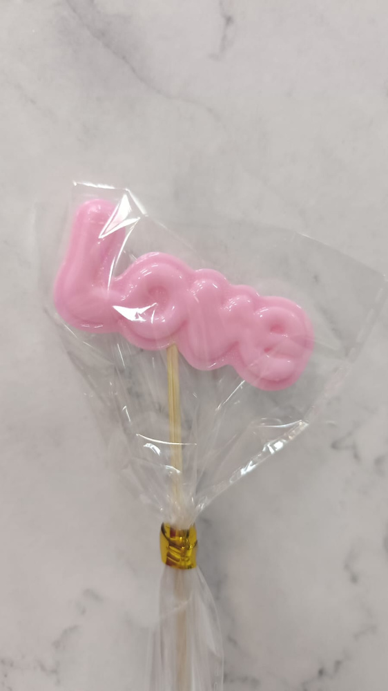 Леденец топпер love розовые