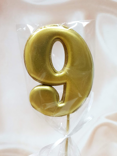 Пряничный топпер "9" золото