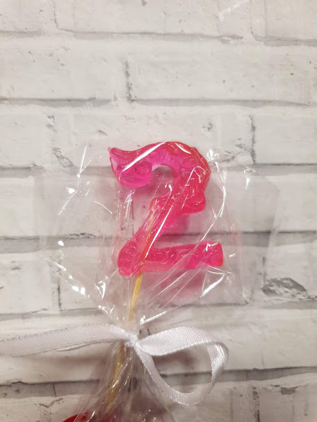 Мини топер Цифра "2" Розовая 3,5см
