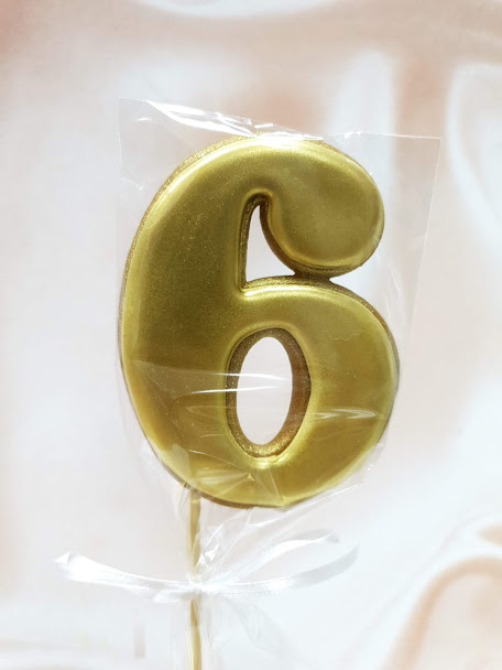 Пряничный топпер "6" золото