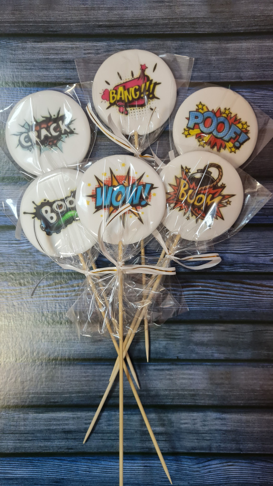 Леденец топпер с картинкой в ассортименте