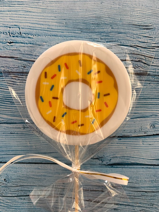 Леденец топпер с печатью "Пончик"