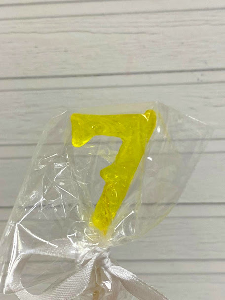 Мини топер Цифра "7" Желтая 3,5см