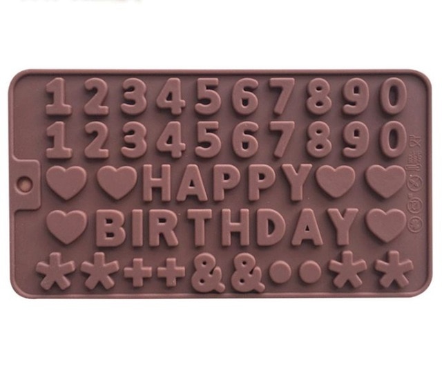 Молд силиконовый "Happy birthday" с цифрами