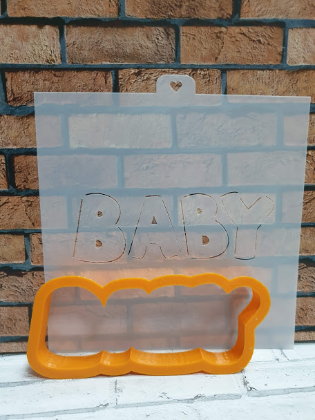 Трафарет+форма "BABY" 9см
