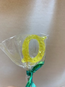 Мини топер Цифра "0" Желтая 3,5см