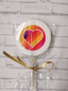 Леденец топпер с печатью "Like сердечко"