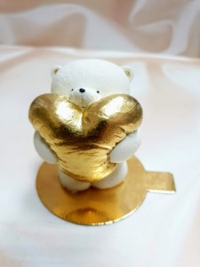 Фигурка из глазури "Мишка с сердечком" 10см