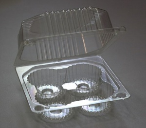 Пластиковый контейнер на 4 капкейка