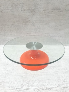 Стол поворотный,Металл-стекло 30см Оранжевый