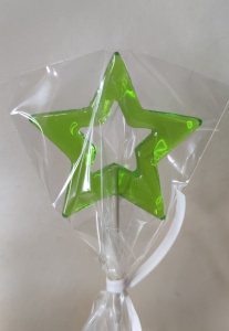 Леденец топпер звезда зеленая прозрачная