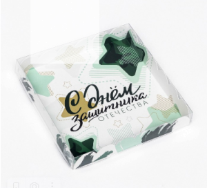 Коробка для печенья, "23 Февраля" 18 х 18 х 3