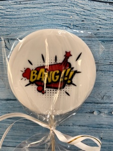 Леденец топпер с печатью "Bang"