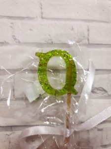 Мини топер Цифра "0" Зеленая 3,5см