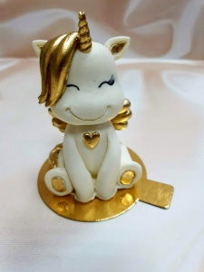 Фигурка из глазури "Единорожка золото" 10см