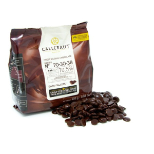 Горький шоколад 70,5% Callebaut в галетах, 400 гр.