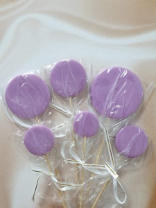 Набор Леденецов топперов, "Круги" 6 шт Сиреневые матовые