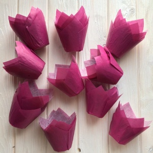 Бумажная форма "Тюльпан" для маффина, фиолетовая - 50 шт