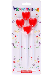 Свеча для торта "сердечки"