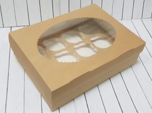 Коробочка на 12 капкейков Крафт