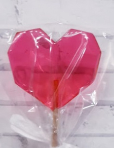 Леденец топпер "алмазное сердце" розовое 5см