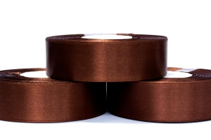 Атласная лента 2,5см "коричневая" 24м