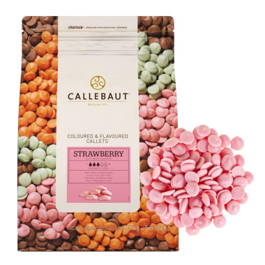 Розовый Бельгийский Шоколад Callebaut со вкусом клубники, 2,5 кг