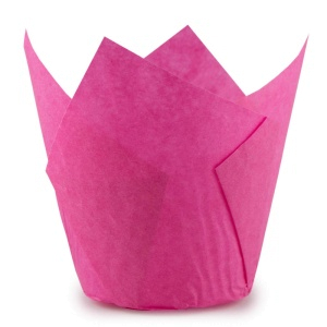 Бумажная форма "Тюльпан" для маффина, розовая - 50 шт