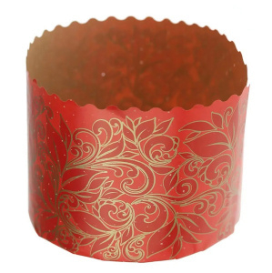 Форма для кулича 70*85мм "Красные узоры" 150гр.