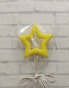 Леденец топпер "Звезда - жёлтая матовая"