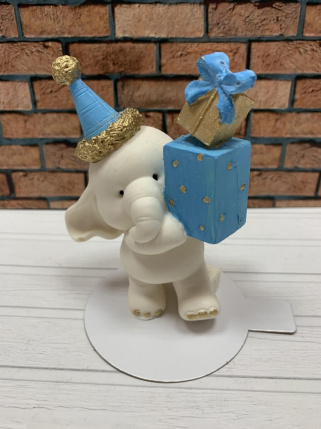 Фигурка из глазури "Слоненок голубой" 12см