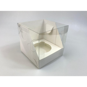 Упаковка на 1 капкейк "Белая" прозрачная 10*10*10