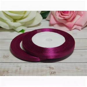 Атласная лента 0,5см «темно-малиновая» 24м