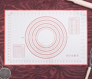 Большой коврик с разметкой для раскатки теста 60 x 40 см