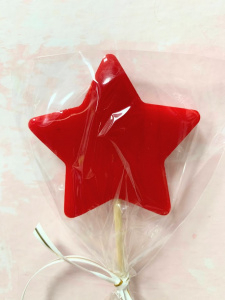 Леденец топпер "Звездочка"5см красная матовая