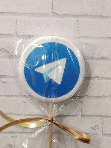 Леденец топпер с печатью "Telegram"