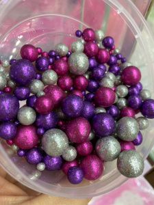 Драже "Блеск" № 717 Серебро, Малиновый, Фиолетовый - 50 ГР