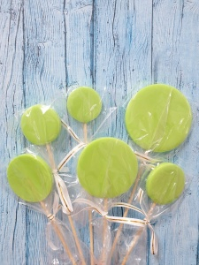 Набор леденецов топперов "Круги" Салатовые матовые