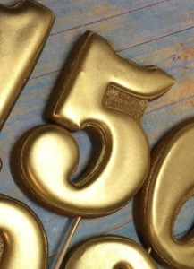 Пряничный топпер "5" золото