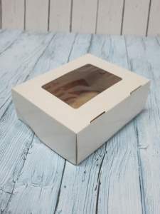 Коробка для пряника 8*10*4см Крафт/белая