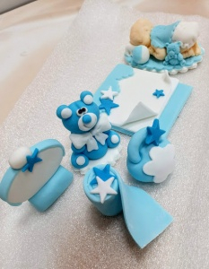 Сахарная фигурка - метрика с младенцем для мальчика