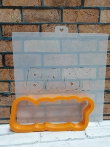 Трафарет+форма "BABY" 9см
